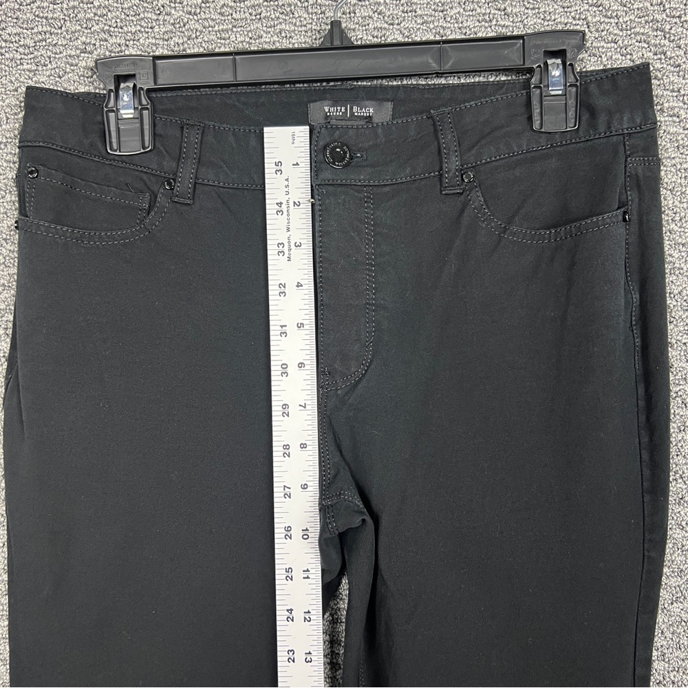 White House Black Market Jeans Skinny Flare Women's 6R Black Mid Rise Stretch - Picture 5 of 14
